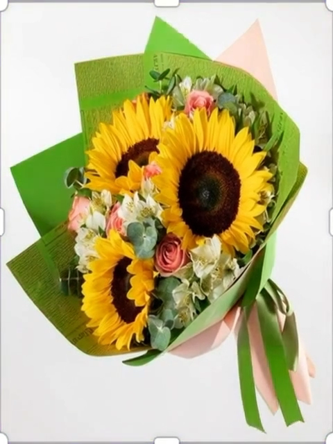 Ramo de Rosas rosas con girasoles